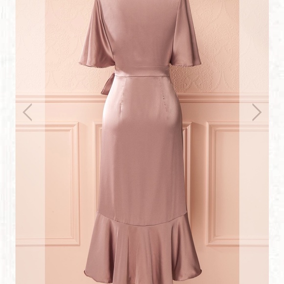 Satin Lilac Yrel Lilas Wrap Dress - Picture 4 of 12